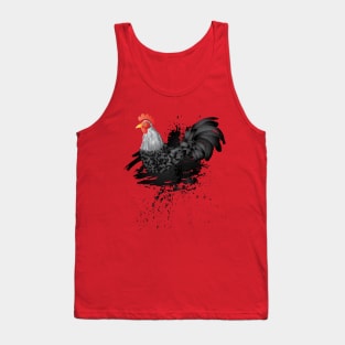 Grunge Black Rooster Tank Top